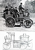 Paris Fire Brigade electrically powered wagon, illustration