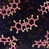 Bisphenol A molecule, illustration