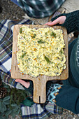 Butter board with herbs