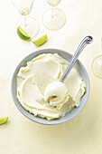 Cucumber-lime sorbet with yuzu