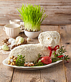 Sweet Easter coconut lamb cake