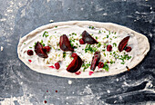 Pinsa dough with beetroot and sour cream