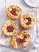Linzer tartlets with sour cherries
