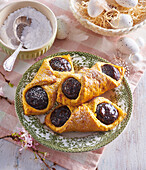 Carrot turnovers with plum butter