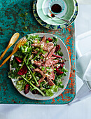 Lamb Steak with Beetroot and Asparagus salad