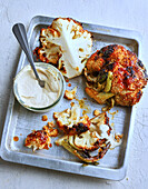 Miso-roasted cauli with almond cream