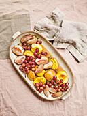 Roast peach, grapes and tyhme