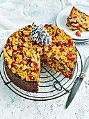 Florentine topped fruit cake