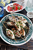 Grilled chicken skewers