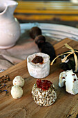 Selection of fresh goat cheese
