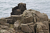 Minack Door, Open-Air-Theater am Meer, Porthcurno; Land's End, Cornwall, England