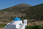 A Blue Dome Church On The Island Of Sifnos; Sifnos, Cyclades, Greek Islands, Greece