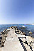 Rock Path Leading Out To The Mediterranean Sea; Paphos, Cyprus