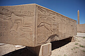 Carved Relief Of Queen Hatshepsut Being Crowned By God Amun, Hatshepsut's Fallen Obelisk, Karnak Temple; Luxor, Egypt