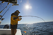 Fishing Off A Boat; Montauk, New York, United States Of America