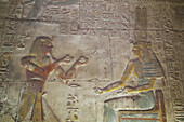 Bas-Relief, Pharaoh Seti I (Left), God Amun (Right), Temple Of Seti I; Abydos, Egypt
