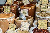 Various Spices For Sale At The Market; Pretoria, Gautang, South Africa