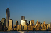 The New World Trade Center At Sunset, Viewed From Jersey City, New Jersey; New York City, New York, United States Of America