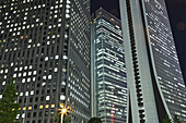 Skyscrapers Illuminated At Nighttime; Tokyo, Japan