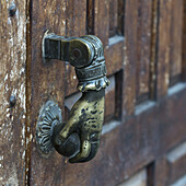 Door Handle Designed As A Hand On A Doorknob; San Miguel De Allende, Guanajuato, Mexico