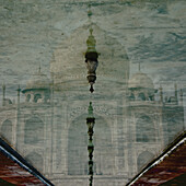 Upside-Down Reflection Of Taj Mahal In A Pool Of Water; Agra, Uttar Pradesh, India