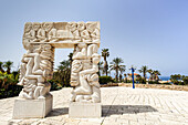 Carved White Stone Structure With Images Of Human Figures; Joppa, Israel