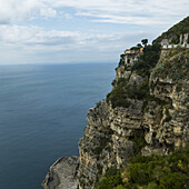 Rugged Rock Cliff Along The Amalfi Coast; Amalfi, Italy
