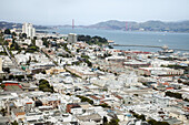 Cityscape Of San Francisco And Golden Gate Bridge; San Francisco, California, United States Of America