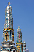 A View Of The Tall Towers Of The Royal Grand Palace; Bangkok, Thailand