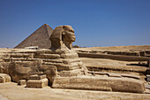 Die Sphinx und die Pyramiden; Gizeh, Ägypten