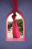 Colourful Traditional Rajasthani Window Detail With Cloth