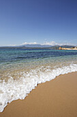 Golden Sand Beach With Blue Sea And Sky