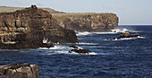 Landscape View From The Sea Of Rocky Cliffs And Promontories Of Espanola Island