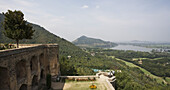 Blick auf den Dal-See vom Pari Mahal Verlassener Mogulpalast, Kaschmir