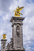 Gilt-Bronze Statues Of Fames And Pegasus On Pont Alexandre Iii; Paris, France