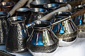 Armenian Coffee Pots For Sale At The Vernissage Market; Yerevan, Armenia