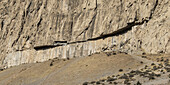 Farhad Tarash gemeißelter Felsen; Bisotun, Provinz Kermanshah, Iran