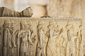 Bas-Relief Of Medes Dignitaries On The Eastern Staircase Of The Apadana Or Audience Hall Of Darius I, Persepolis; Fars Province, Iran