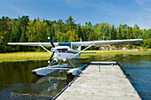 Anlegestelle für Wasserflugzeuge, Lake of the Woods bei Nestor Falls, nordwestliche Provinz Ontario; Ontario, Kanada
