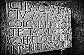 Historisches Steinschild; Pompeji, Italien
