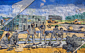Modernes patriotisches Wandgemälde an der Straße zwischen Asmara und Keren; Emba Derho, Zentralregion, Eritrea