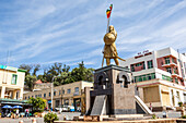 Statue von Kaiser Tewodros auf der Piazza; Gondar, Amhara-Region, Äthiopien