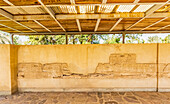 Wall of the temple of Aksha, built by Ramses II, on display in Shelter 1 at the National Museum of Sudan; Khartoum, Khartoum, Sudan