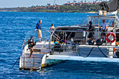 Diver on the vessel Alii Nui off the coast of Maui; Maui, Hawaii, United States of America