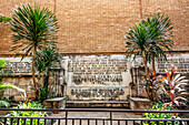 Dutch gravestones on display in the Wayang Museum on Taman Fatillah square; Jakarta, Java, Indonesia