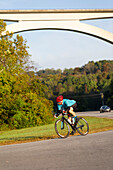 Cyclist near Trace Nachez Bridge; Franklin, Tennessee, United States of America