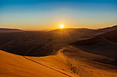 Blick von der Düne 45, Sossusvlei, Namib-Wüste, Namib-Naukluft-Nationalpark; Namibia