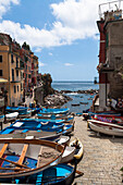Riomaggiore, Cinque Terre, Bezirk La Spezia, Italienische Riviera, Ligurien, Italien