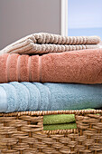 Basket with Folded Towels