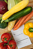 Variety of Vegetables and Prescription, Birmingham, Alabama, USA